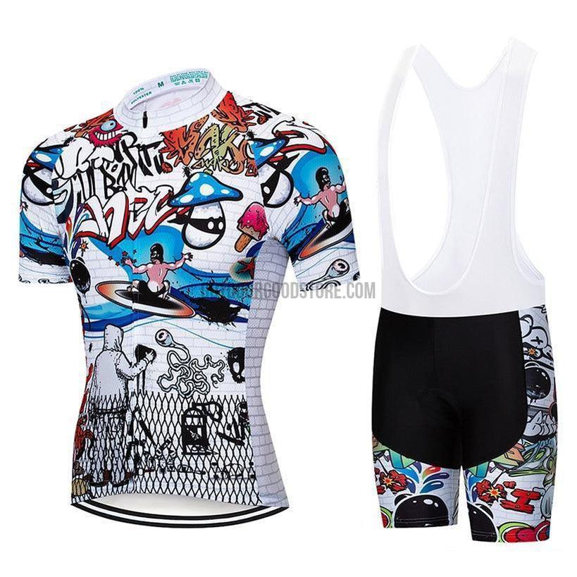 urban bike jersey Trippy Urban Graffiti Art Paint Cycling Pro Retro Short Cycling Jersey Kit