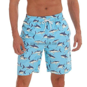 Tropical Hawaiin Comic Dog Swim Shorts Trunks-Surfing & Beach Shorts-Outdoor Good Store