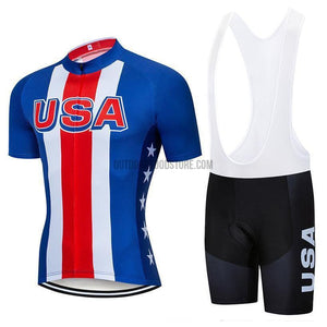 USA America Pro Retro Short Cycling Jersey Kit-cycling jersey-Outdoor Good Store