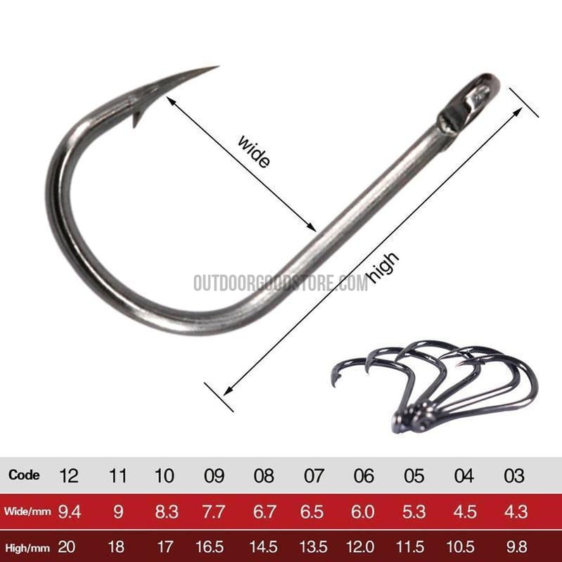 Value Box High Carbon Steel Fishing Barbed Hooks – Outdoor Good Store