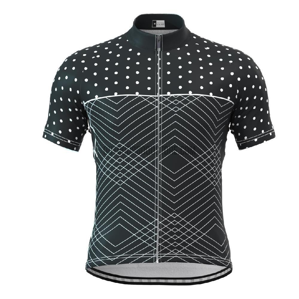 White Black Abstract Art Cycling Jersey Shirt-cycling jersey-Outdoor Good Store
