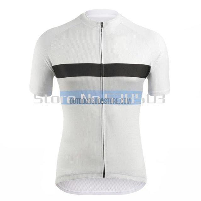 White Black Blue Retro Cycling Short Jersey-cycling jersey-Outdoor Good Store