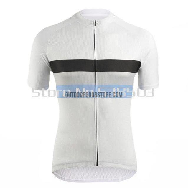 White Black Blue Retro Cycling Short Jersey-cycling jersey-Outdoor Good Store