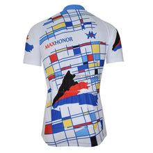 White Blue Pattern Retro Cycling Jersey-cycling jersey-Outdoor Good Store