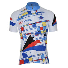 White Blue Pattern Retro Cycling Jersey-cycling jersey-Outdoor Good Store