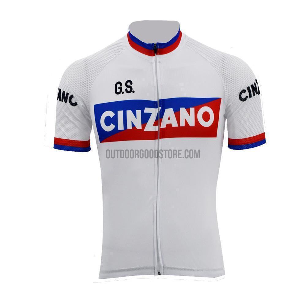 White Cinzano Retro Cycling Jersey-cycling jersey-Outdoor Good Store