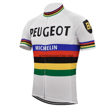 White Retro Cycling Jersey-cycling jersey-Outdoor Good Store