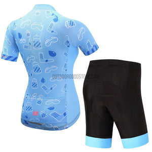 Women's Baby Blue Cycling Jersey Kit-cycling jersey-Outdoor Good Store