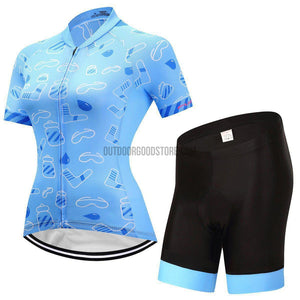Women's Baby Blue Cycling Jersey Kit-cycling jersey-Outdoor Good Store