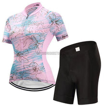 Women's Pink Flowers Cycling Jersey Kit-cycling jersey-Outdoor Good Store