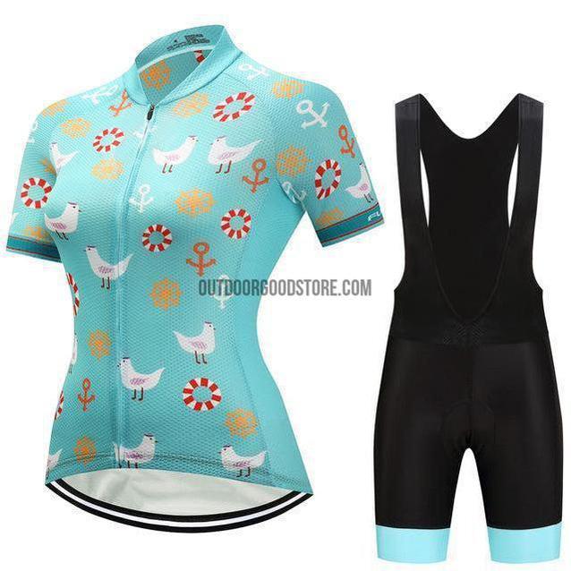 Women's Teal Chicken Beach Cycling Jersey Kit-cycling jersey-Outdoor Good Store