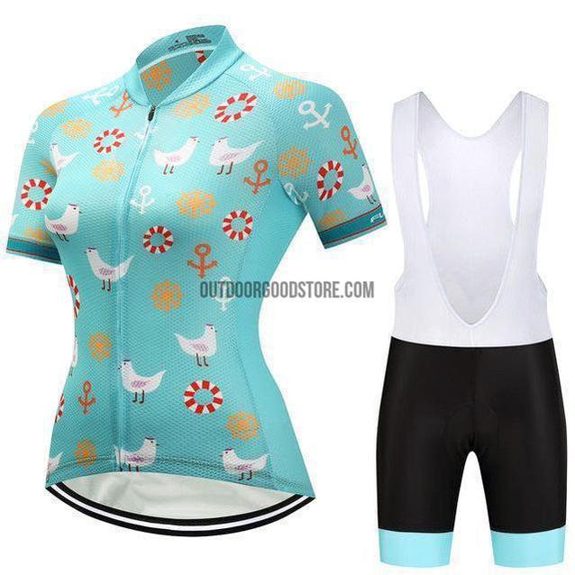 Women's Teal Chicken Beach Cycling Jersey Kit-cycling jersey-Outdoor Good Store