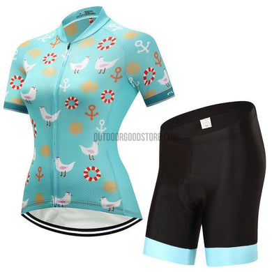 Women's Teal Chicken Beach Cycling Jersey Kit-cycling jersey-Outdoor Good Store