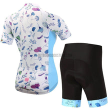 Women's White Flowers Cycling Jersey Kit-cycling jersey-Outdoor Good Store