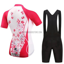 Women's White Pink Flowers Cycling Jersey Kit-cycling jersey-Outdoor Good Store