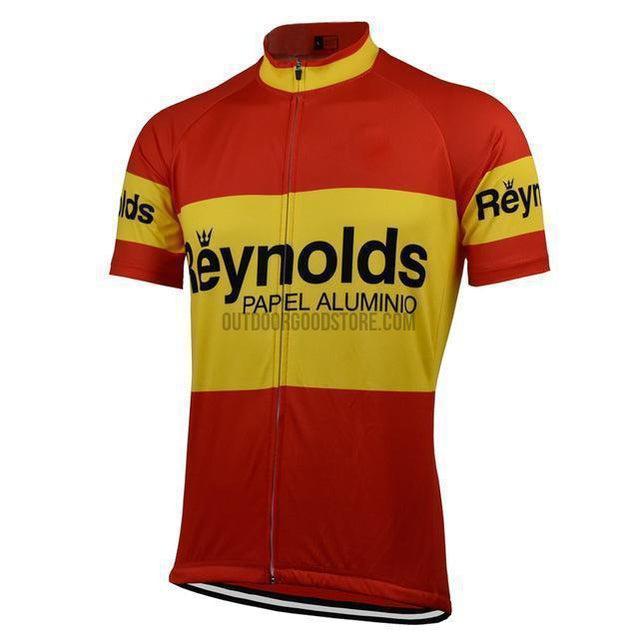 Yellow Red Retro Cycling Jersey-cycling jersey-Outdoor Good Store