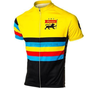 Yellow Team Retro Cycling Jersey-cycling jersey-Outdoor Good Store