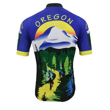 Oregon Outdoor Trees Mountains Retro Cycling Jersey-cycling jersey-Outdoor Good Store